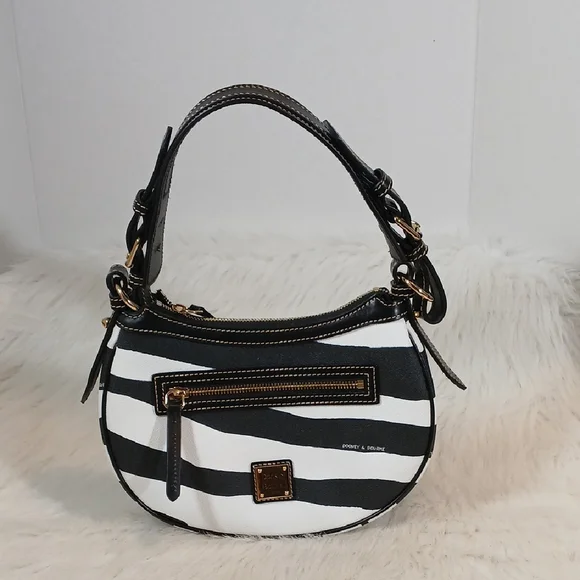 Dooney & Bourke Zebra Stripe Hobo/ Shoulder Bag - Picture 1 of 11